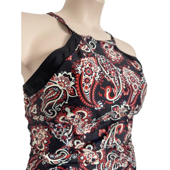 Charmo Halter Top Tankini Swimsuit Size 2XL NWT Bathing Suits Two Piece Black - Picture 2 of 9